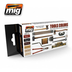 Munitions Mig 7112, outils, couleurs, 6 x 17 ml