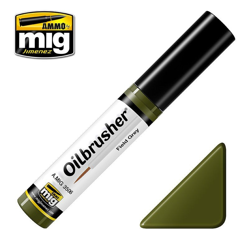 AMMO de Mig Jimenez 3506 Oilbrusher VERT TERRAIN - peinture à l'huile avec pinceau 