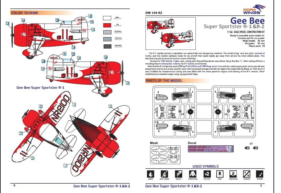 Dora Wings 14402 GeeBee Supersport R1 et R2 1/144 – image 4