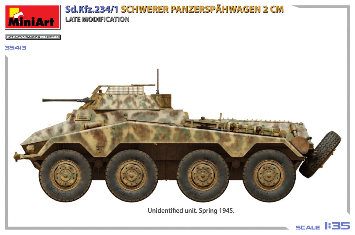 MiniArt 35413 Sd.Kfz.234/1 Schwerer Panzerspähwagen (2 cm). Mod tardif 1/35 – Bild 5