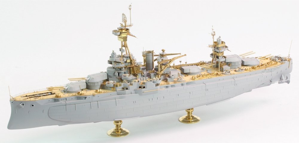 Pontos 35023FB USS BB-34 New York 1944 Kit de détails (avec pont bleu teck, canons, résine, photodécoupe) – image 2