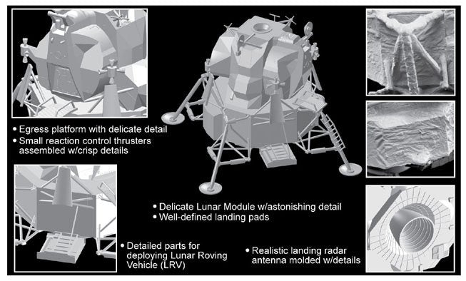 Dragon 11015 Apollo 17 « La dernière mission J » CSM + LM + Rover lunaire 1/72 – imagen 5