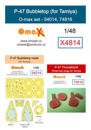 Kit Omask X4814 P-47 Bubbletop O-max pour Tamiya 1/48