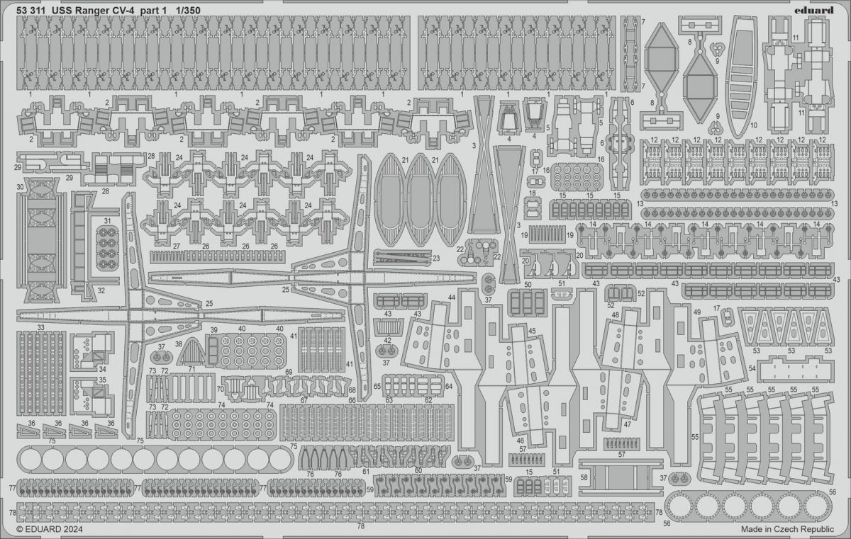 Eduard 53311 USS Ranger CV-4 partie 1 TRUMPETER 1/350