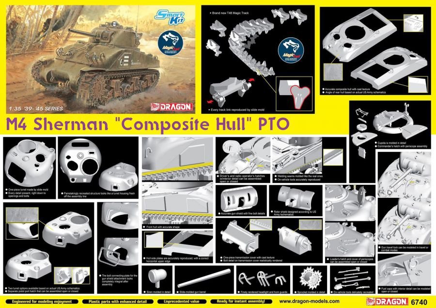 Dragon 6740 M4 Sherman « Coque composite » PTO 1/35 – Bild 2