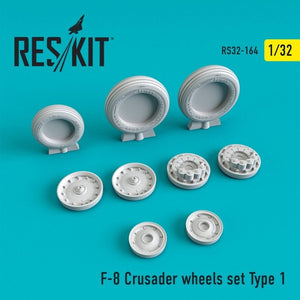 RESKIT RS32-0164 Jeu de roues F-8 Crusader Type 1 1/32
