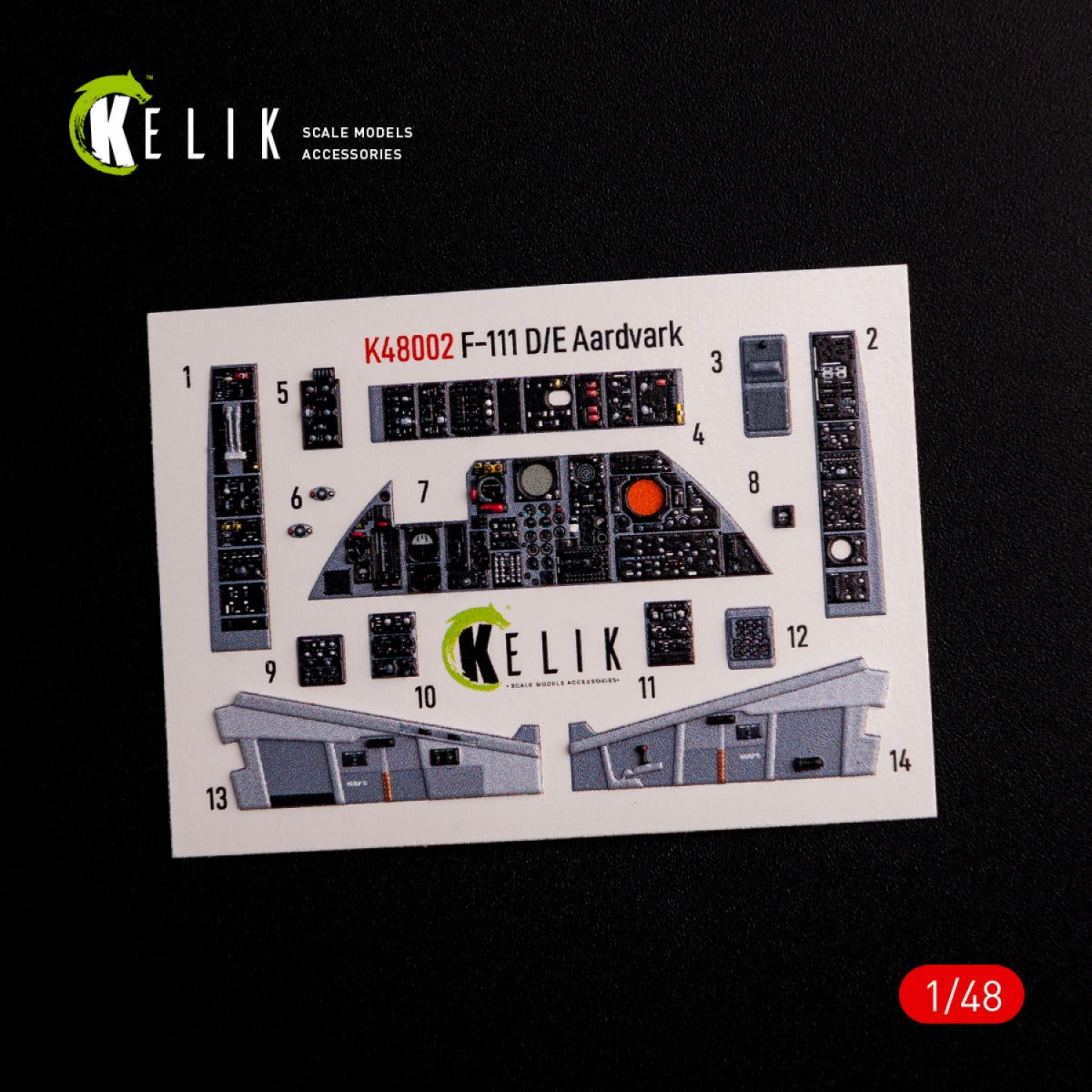 KELIK K48002 F-111 A/E Aardvark intérieur décalcomanies 3D pour kit HobbyBoss 1/48 – imagen 2