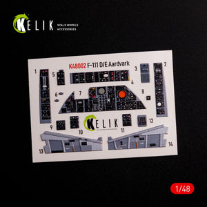 KELIK K48002 F-111 A/E Aardvark intérieur décalcomanies 3D pour kit HobbyBoss 1/48 – imagen 2