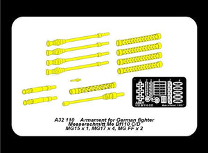 Aber A32110 Armement pour chasseur allemand Me 110 C/D (1/32) – imagen 5