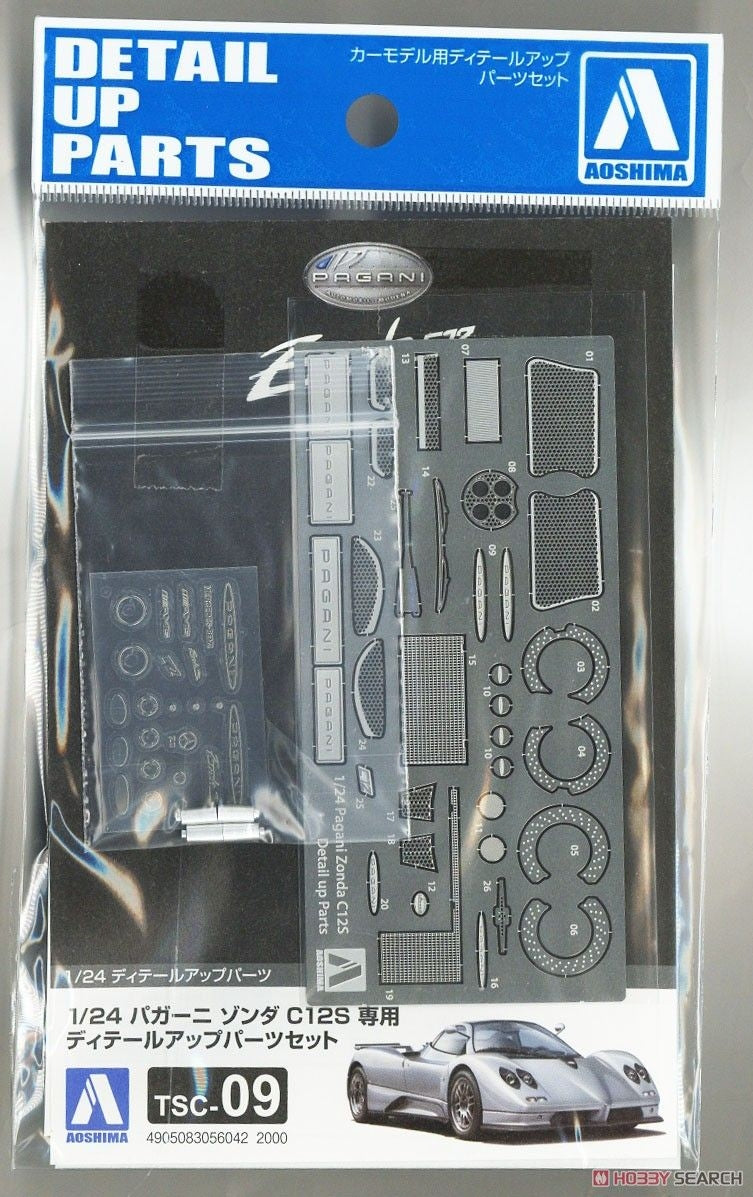 Kit de pièces de détail Aoshima 05604 pour Pagani Zonda C12S 1/24