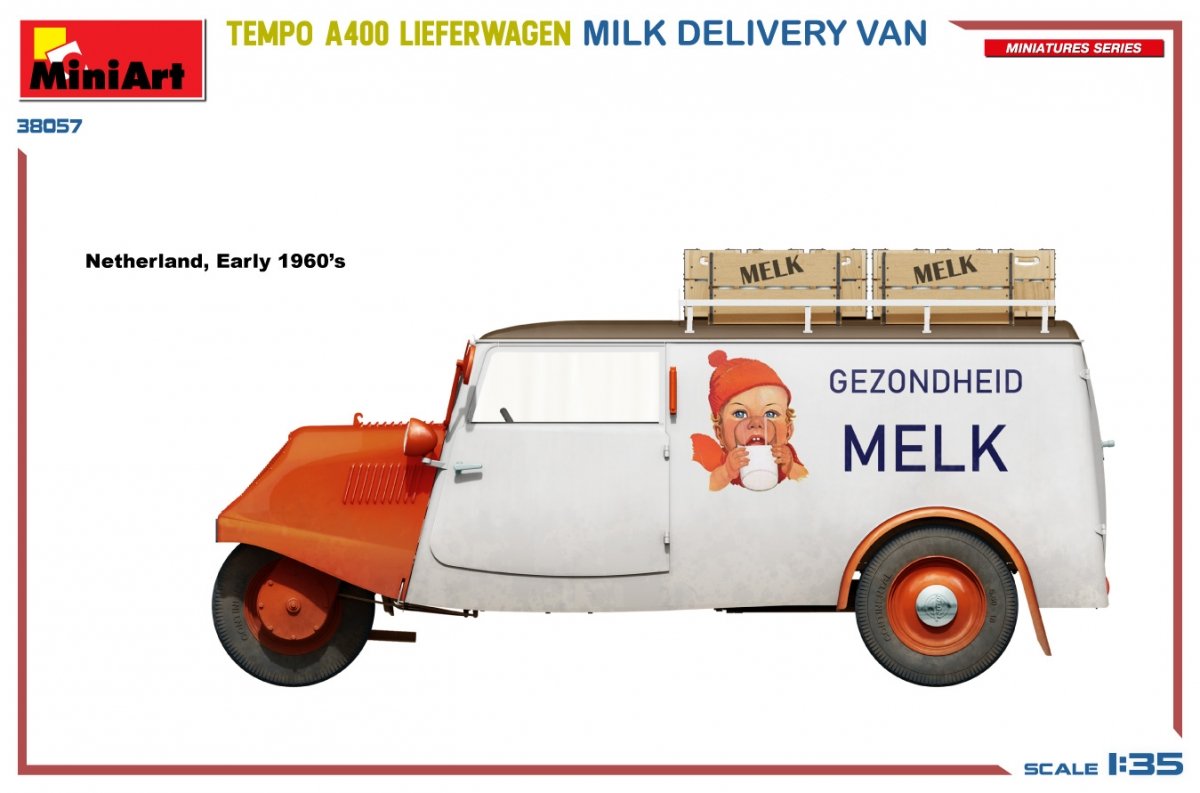 MiniArt 38057 TEMPO A400 LIEFERWAGEN. FOURgon DE LIVRAISON DE LAIT 1/35 – Bild 8
