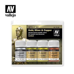 Coffret Vallejo 70199 Liquid Gold (4 flacons de 35 ml)