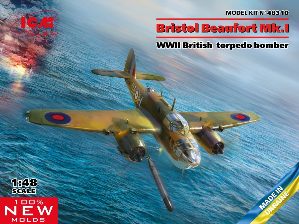 ICM 48310 Bristol Beaufort Mk.I Bombardier-torpilleur britannique de la Seconde Guerre mondiale, échelle 1/48