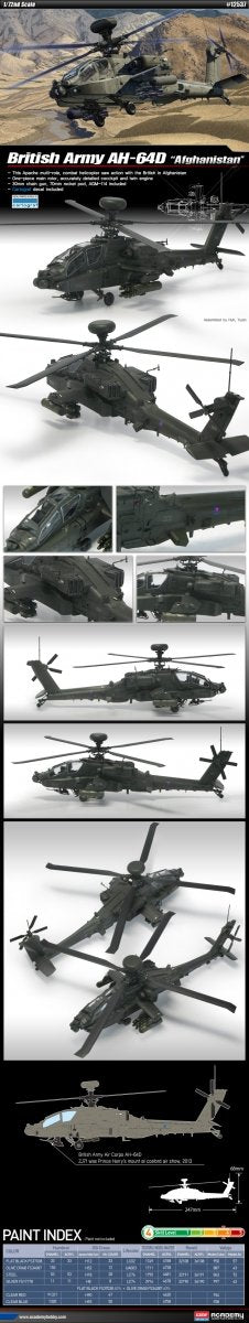 Maquette Academy 12537 AH-64D Armée royale d&amp;#39;Afghanistan au 1/72 – immagine 2