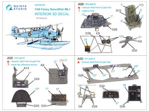 Intérieur imprimé en 3D et coloré sur papier décalcomanie Quinta Studio QD48255 Swordfish Mk.I (Tamiya) 1/48 – image 2