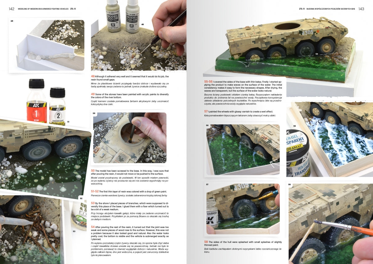 AK Interactive AK130017 MODELING MODERN ARMORED FIGHTING 8X8 VEHICLES (PL/EN) – zdjęcie 7