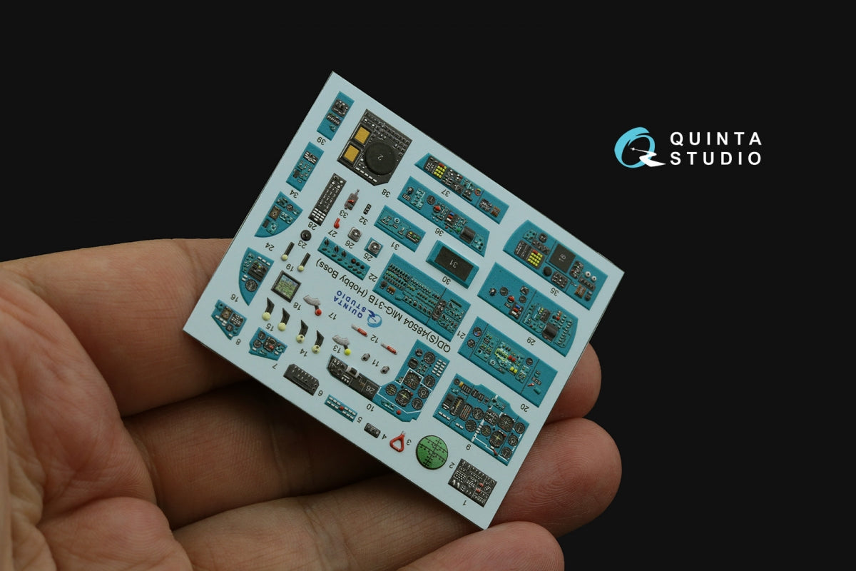 Intérieur imprimé en 3D et coloré sur papier décalcomanie Quinta Studio QDS-48504 MiG-31B (Hobby Boss) (Petite version) 1/48 – image 6