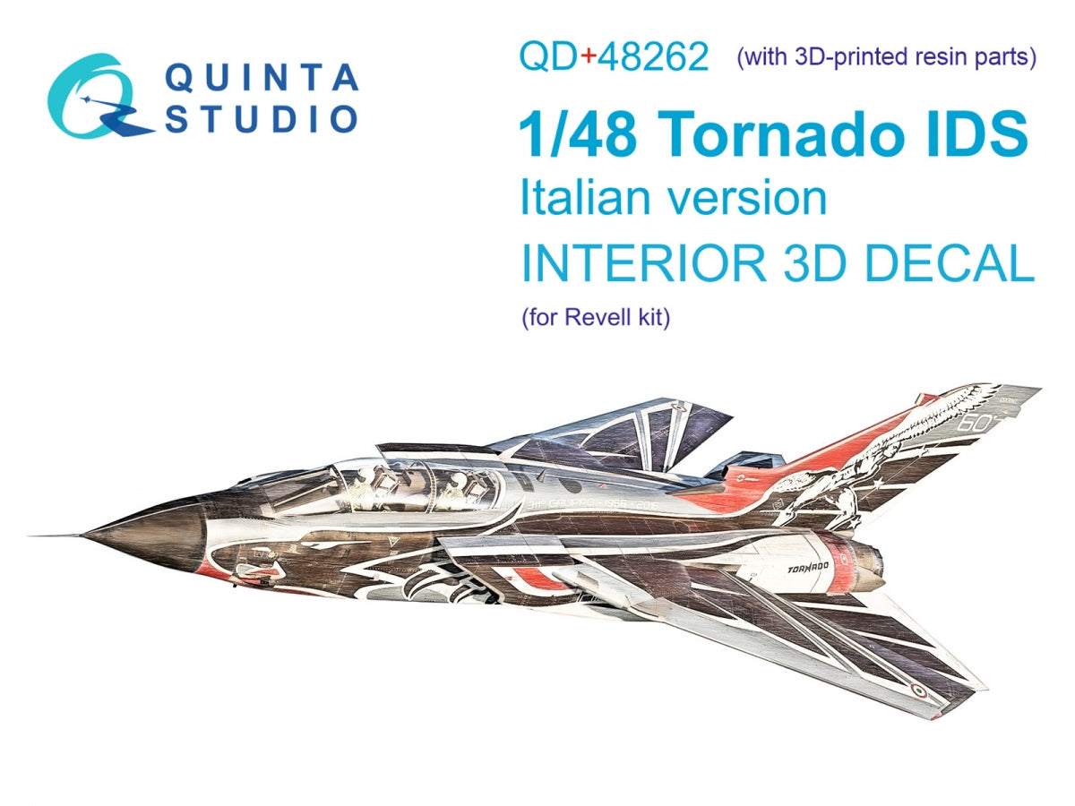 Quinta Studio QD+48262 Tornado IDS Intérieur italien imprimé en 3D et coloré sur papier décalcomanie (Revell) (avec pièces en résine imprimées en 3D) 1/48