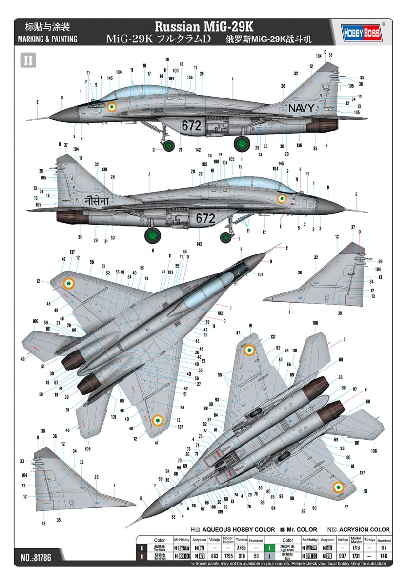 Hobby Boss 81786 MiG-29K russe 1/48  – image 5