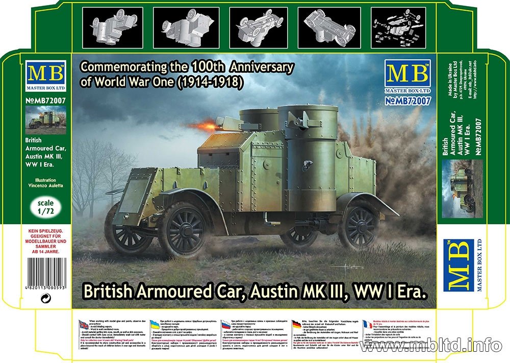 MASTER BOX 72007 Voiture blindée britannique Austin MK III Première Guerre mondiale (1/72)
