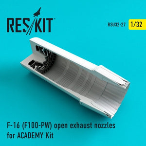 RESKIT RSU32-0027 Tuyères d&amp;#39;échappement ouvertes pour F-16 (F100-PW) Kit ACADEMY 1/32