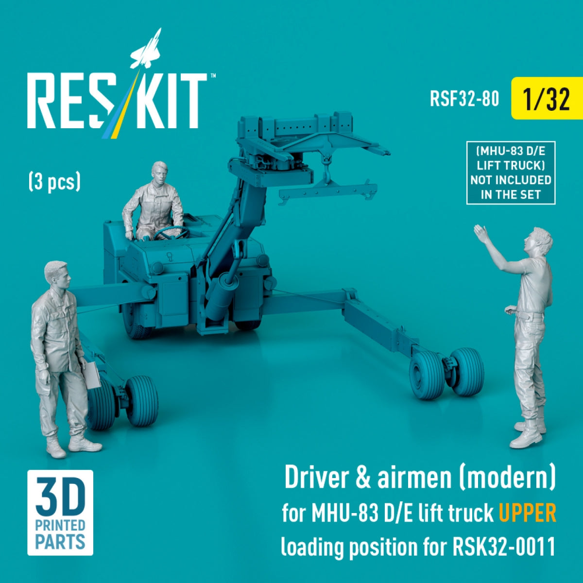 RESKIT RSF32-0080 Conducteur et aviateurs (moderne) (3 pièces) (Position de chargement supérieure pour chariot élévateur MHU-83 D/E RSK32-0011) (Impression 3D) 1/32 – imagen 3