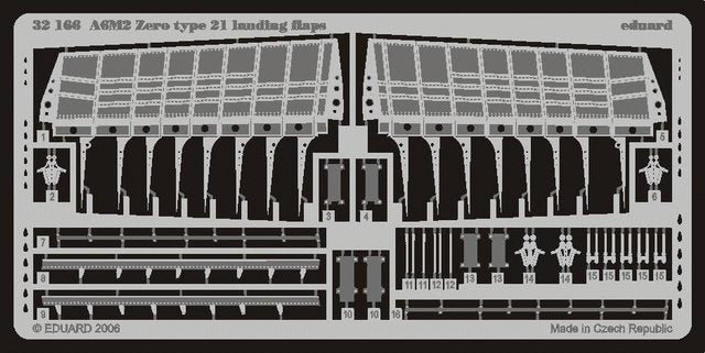 Eduard 32166 Volets d&amp;#39;atterrissage pour A6M2 Zero type 21, échelle 1/32, Tamiya