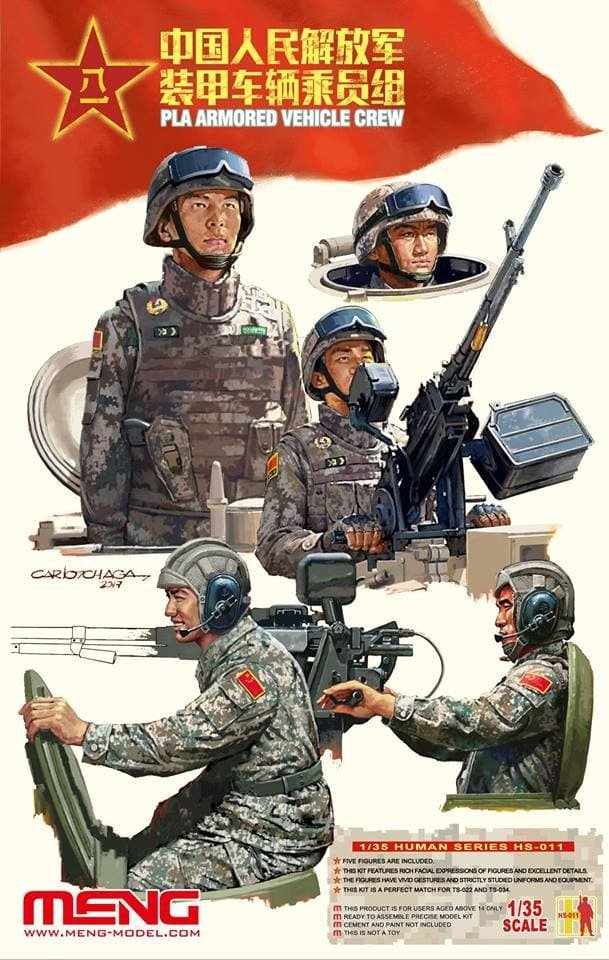 Équipage de véhicule blindé de l&amp;#39;APL, modèle HS-011 de Meng, échelle 1/35