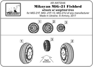 Armory Models AW72048 Roues Fishbed pour Mikoyan MiG-21 avec pneus lestés, échelle 1/72 (début de la production) – image 6
