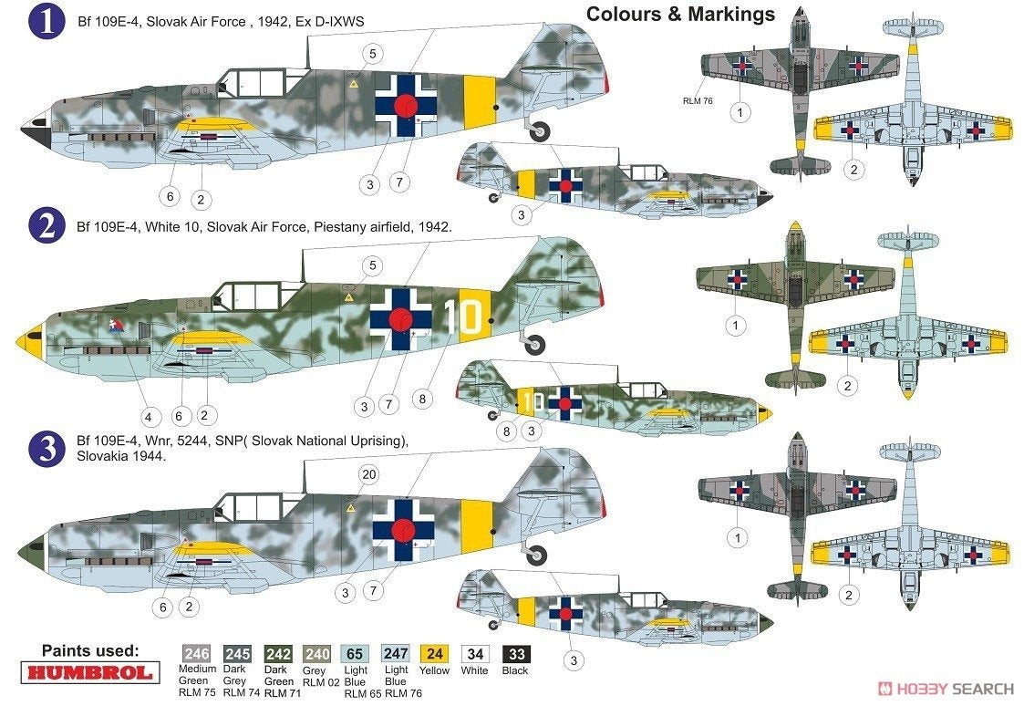 Maquette AZ7662 Messerschmitt Bf.109E-4 Force aérienne slovaque, échelle 1/72 – image 2