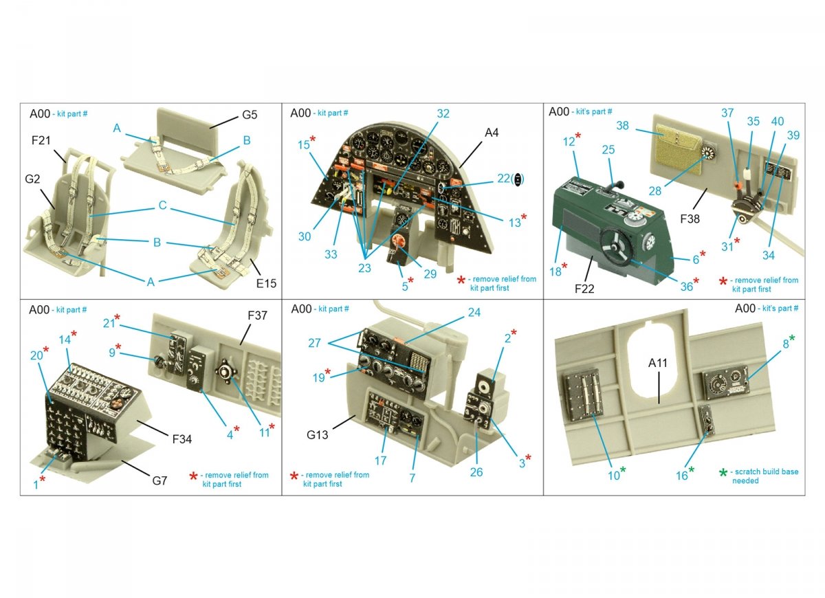 Intérieur imprimé en 3D et coloré sur papier décalcomanie Quinta Studio QD48351 TBF-1C (Hobby Boss) 1/48 – image 7
