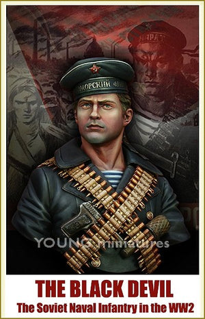 Young Miniatures YM1821 Le Diable Noir L&amp;#39;Infanterie navale soviétique pendant la Seconde Guerre mondiale 1/10