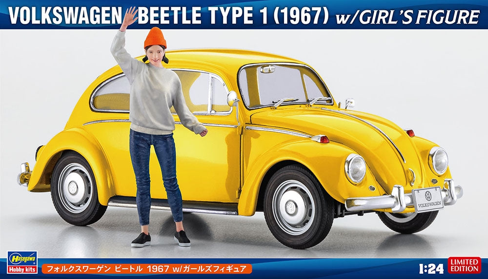 Hasegawa SP620 Volkswagen Coccinelle Type 1 (1967) avec figurine de fille 1/24