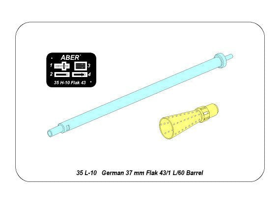 Aber 35L-010N German 37mm Flak 43/1 L/60 Barrel 1/35 – zdjęcie 7