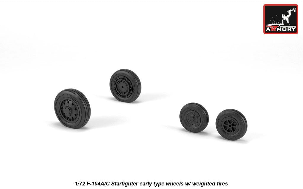 Armory Models AW72320 F-104A/C Starfighter wheels, w/ optional nose wheels, weighted 1/72 – zdjęcie 2