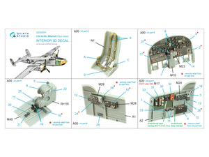 Quinta Studio QD32204 B-25J Mitchell Gun Nose, intérieur imprimé en 3D et coloré sur papier décalcomanie (HK models) 1/32  – Bild 2