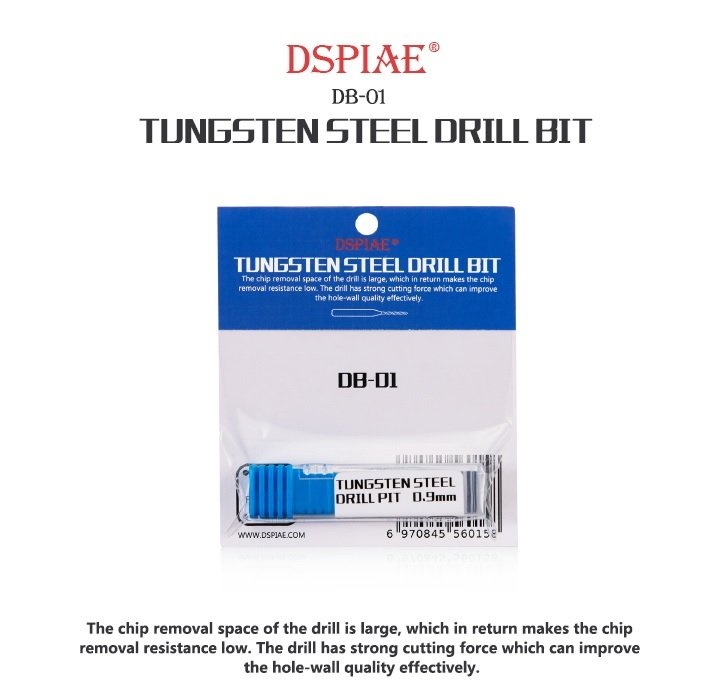 Foret en acier au tungstène DSPIAE DB-01 de 0,7 mm 
