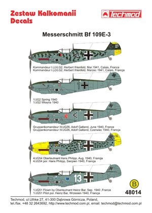 Techmod 48014 - Messerschmitt Bf 109E-3 (1/48)  – imagen 2