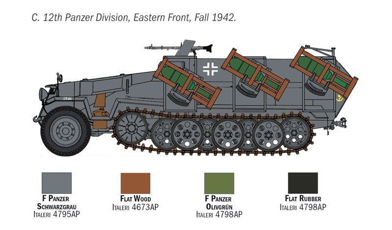 Italeri 7080 SD. Kfz. 251/1 Wurfrahmen Stuka zu Fuss 1/72 – imagen 3