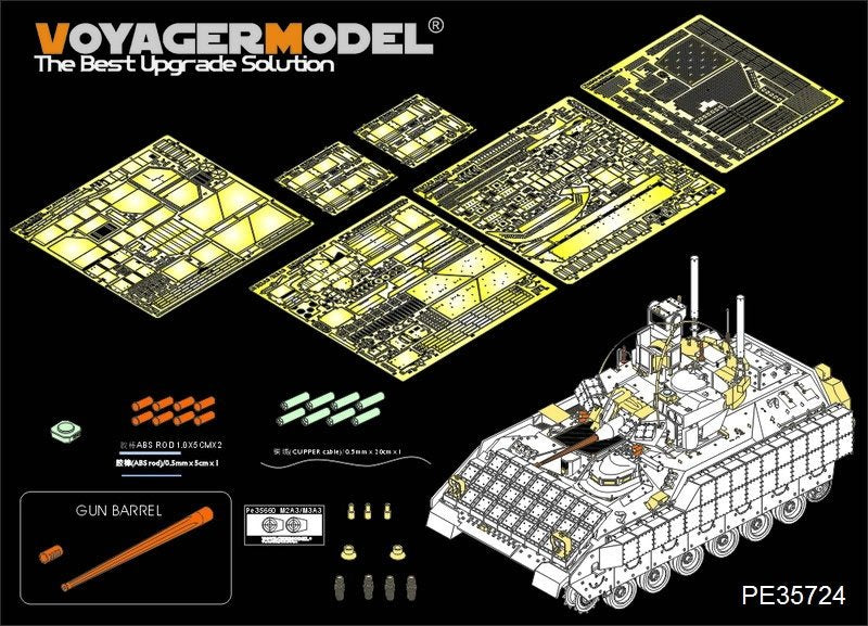 Maquette Voyager PE35724, VCI M3A3 BRADLEY de l'armée américaine moderne avec système BUSK III, version de base B, canon inclus (pour MENG SS-006), échelle 1/35