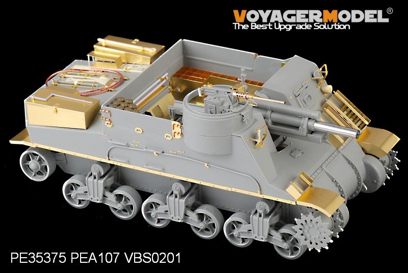 Maquette Voyager PE35375 Fusil américain M7 Priest de la Seconde Guerre mondiale (production intermédiaire) avec étui à munitions et ensemble téléphonique pour DRAGON 6637 au 1/35 – immagine 4