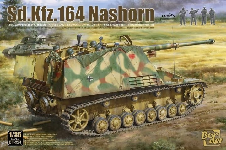 Maquette Border Model BT-024 Sd.Kfz. 164 Nashorn Early/Command avec 4 figurines 1/35