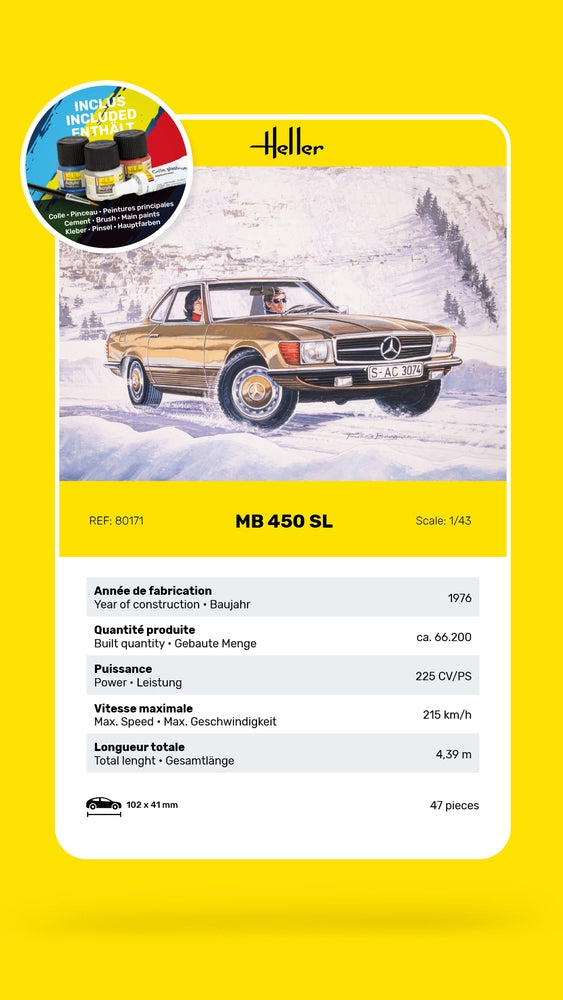 Heller 56171 Kit de démarrage - MB 450 SL 1/43  – image 4