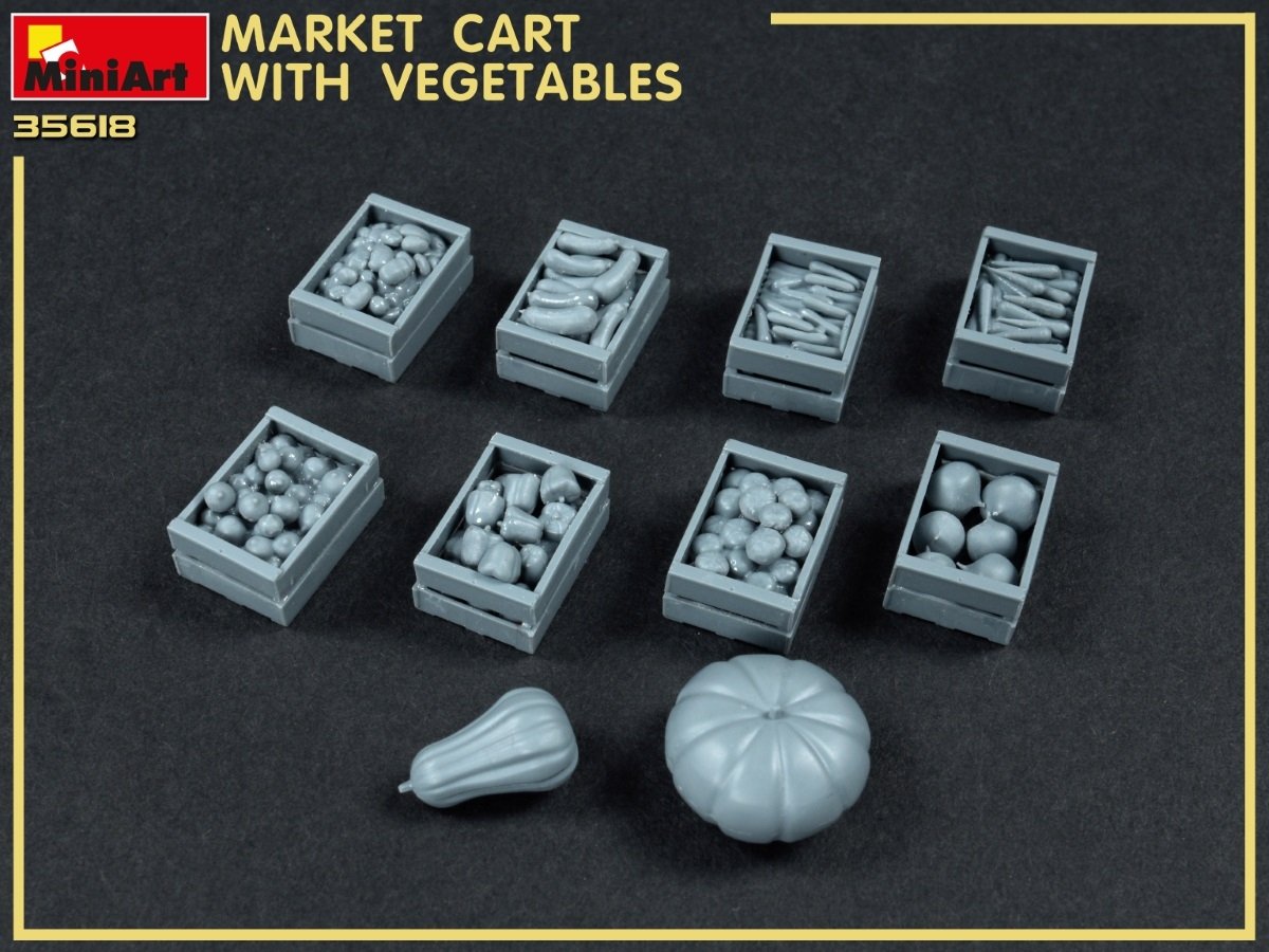 MiniArt 35623 CHARIOT DE MARCHÉ AVEC LÉGUMES 35623 1/35 – immagine 5