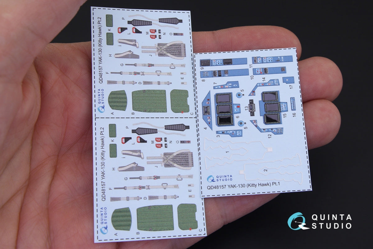 Intérieur coloré imprimé en 3D sur papier décalcomanie pour le Yak-130 de Quinta Studio QD48157 (pour kit KittyHawk) à l&amp;#39;échelle 1/48 – Bild 2