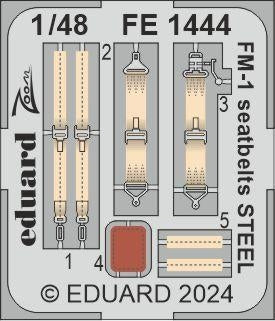 Ceintures de sécurité Eduard FE1444 FM-1 en acier Tamiya 1/48