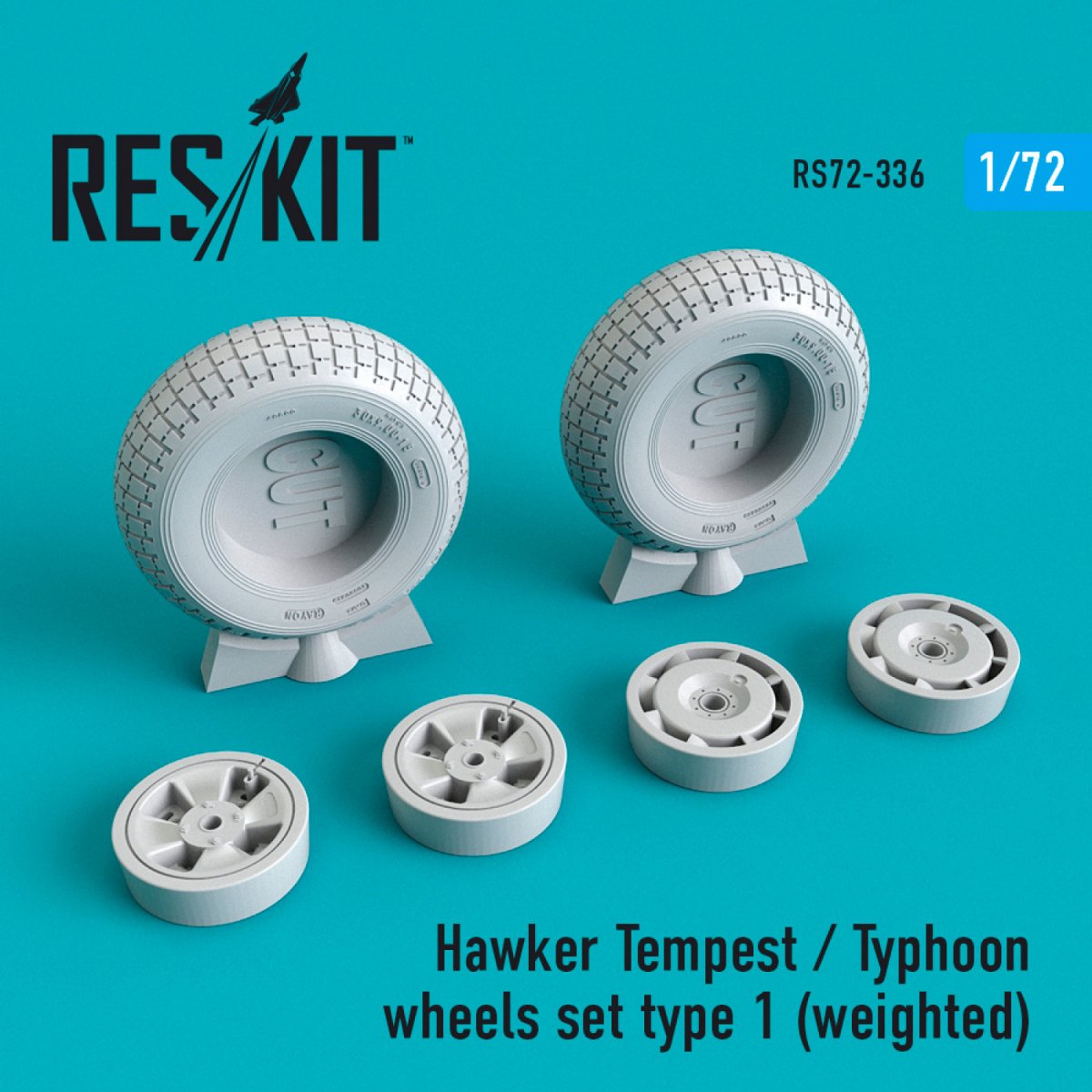 RESKIT RS72-0336 HAWKER TEMPEST/TYPHOON ENSEMBLE DE ROUES TYPE 1 (LESTÉ) 1/72