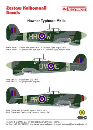Techmod 48043 - Hawker Typhoon IB 1/48 – imagen 2