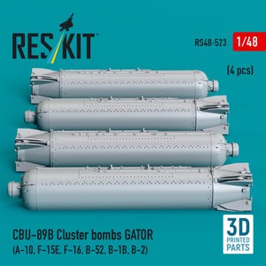 RESKIT RS48-0523 Bombes à fragmentation CBU-89B GATOR (4 pièces) (Impression 3D) 1/48 – image 2
