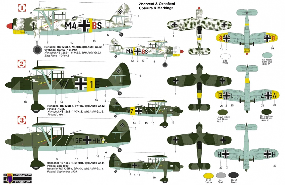 Kovozavody Prostejov KPM0336 Henschel Hs 126B-1 &amp;quot;Luftwaffe&amp;quot; 1/72 – Bild 2